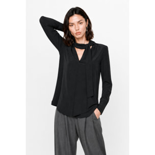 Kocca - Blusa da donna con laccio al collo e motivo a rilievo Donna