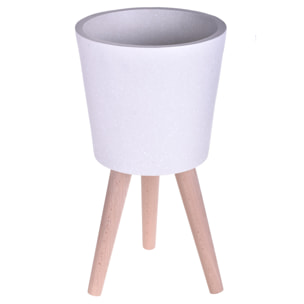 Vaso Con Gambe Faggio. Misure 40X75 Cm - Pezzi 1 - 40X75X40cm - Colore: Bianco - Bianchi Dino - Decori Casa E Complementi