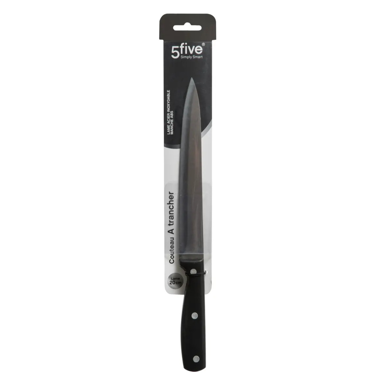 Couteau à trancher inox "Essentiel Black" lame 20cm
