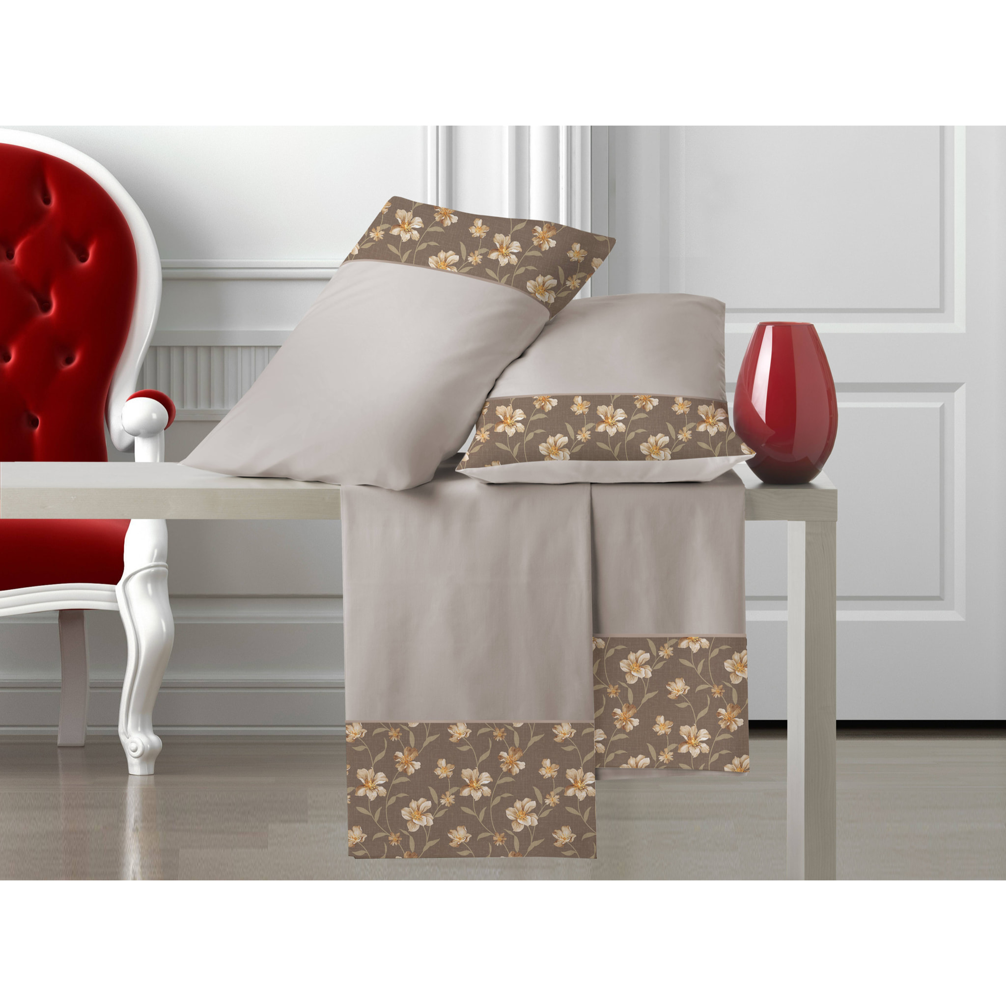 Completo letto Armonie IPERSAN Puro Cotone Gigliola Tortora