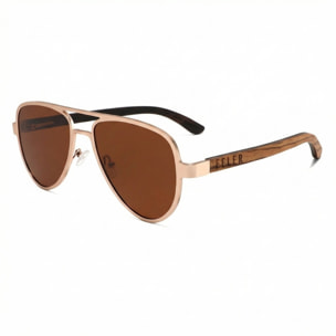 Gafas de Sol Feler 1803-2 Polarizadas de Madera Unisex 56 mm