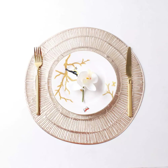 Lot de 6 Dessous d'assiette doré