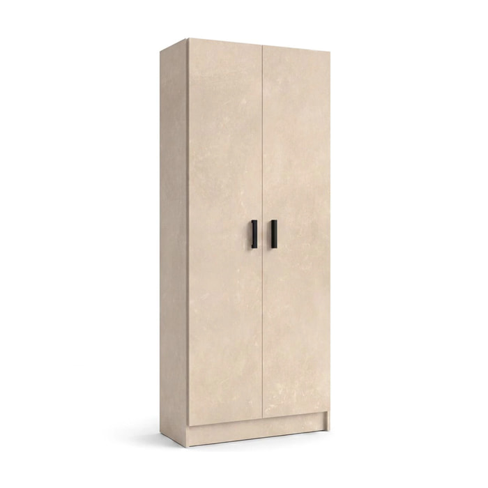 Armario de 2 puertas en efecto microcemento beige 73x180 cm Multi Useful 73 Microcemento Beige