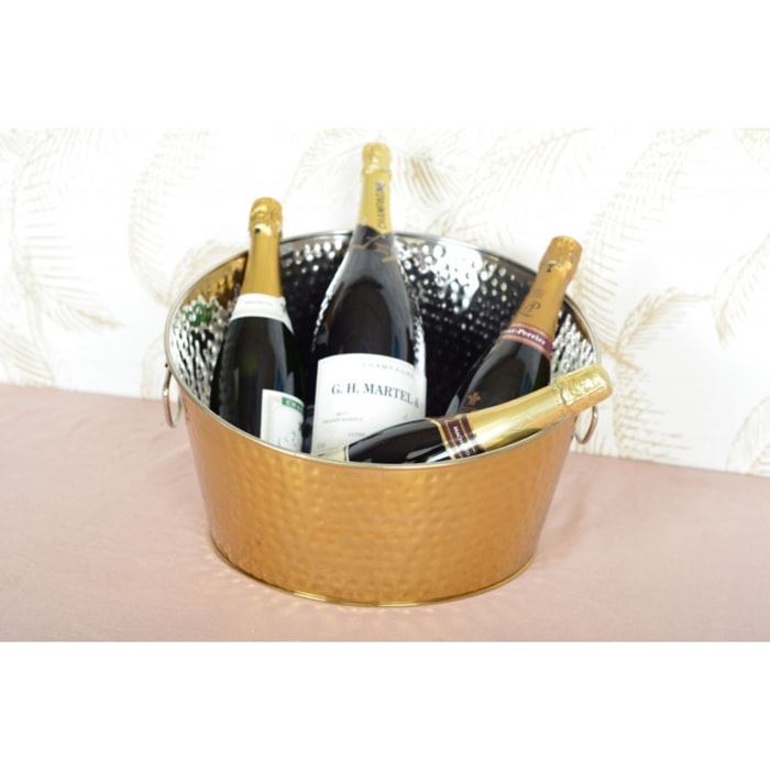 Seau à champagne doré martelé 38cm