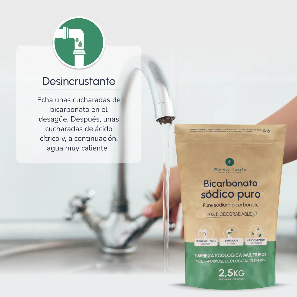 Pack 3x Bicarbonato sódico Planeta Huerto 2,5 Kg