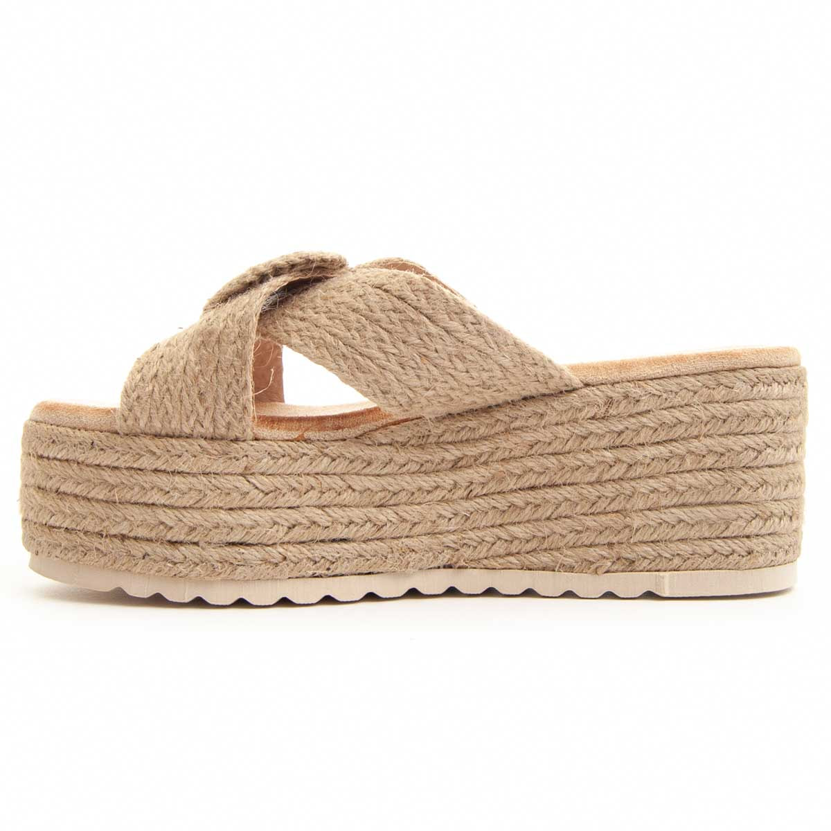 Sandalias de Cuña - Beige - Altura: 6 cm