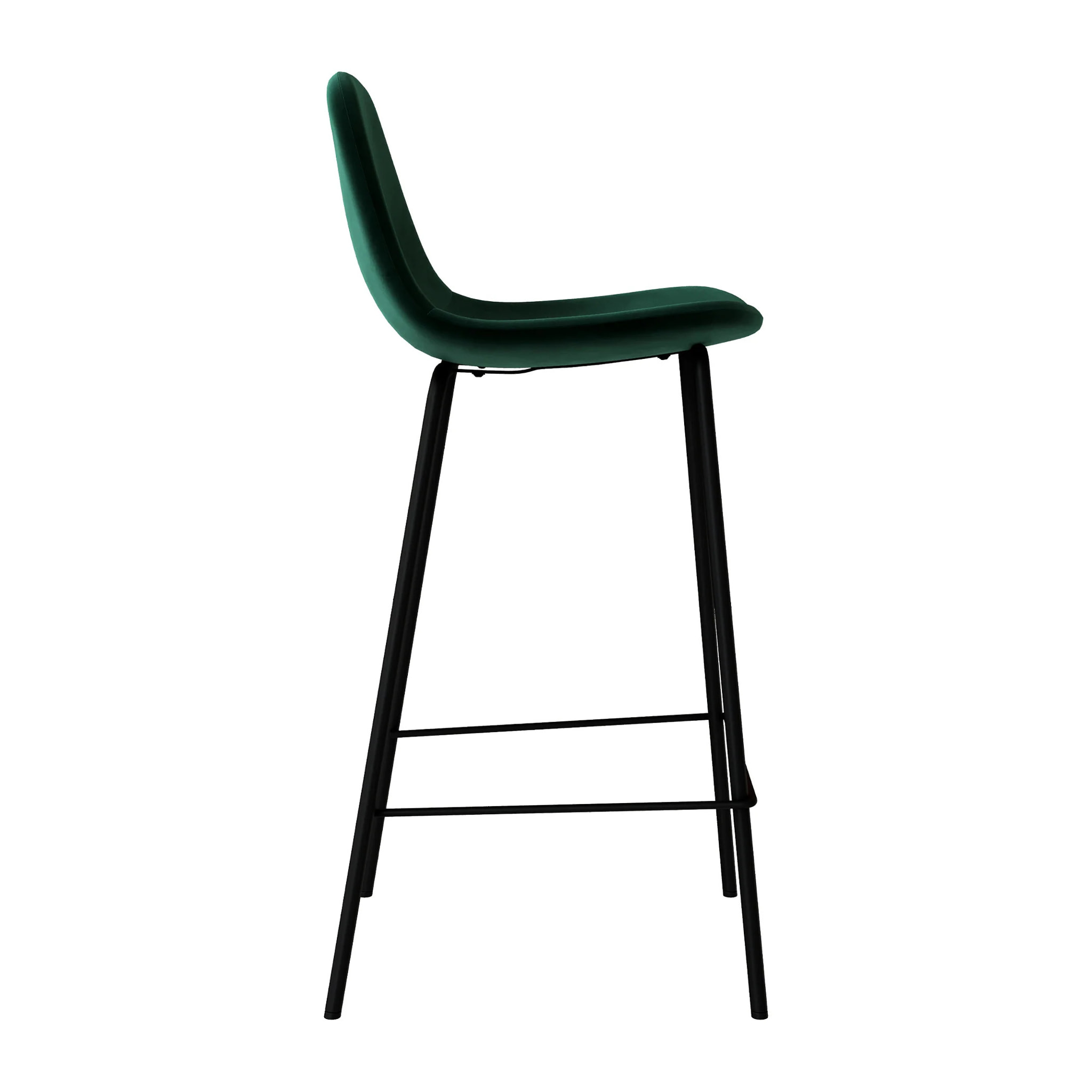 Lot de 2 chaises pour îlot central 65 cm en velours vert foncé - Henrik