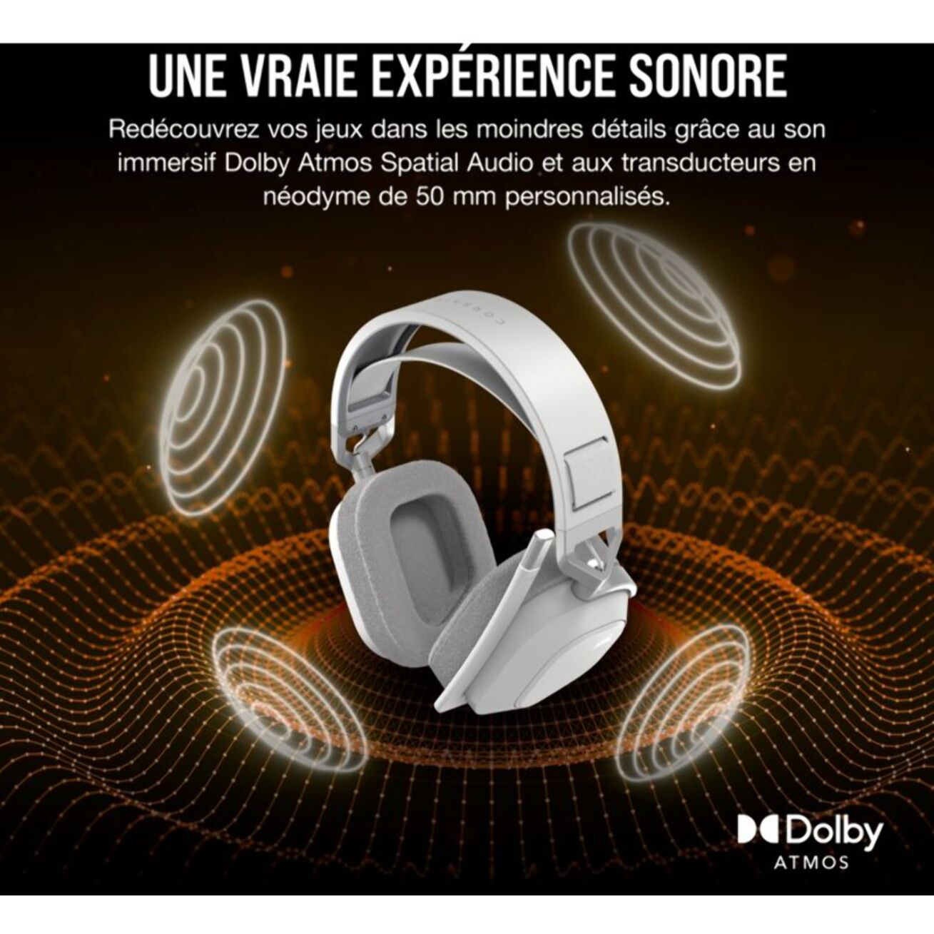 Casque gamer CORSAIR HS80 MAX Wireless blanc