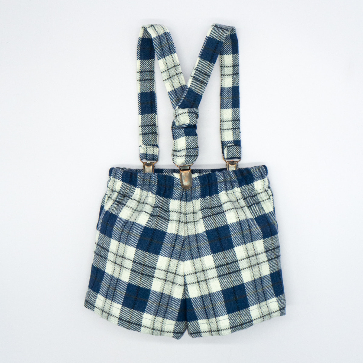 BERMUDA TIRANTES CUADROS AZUL