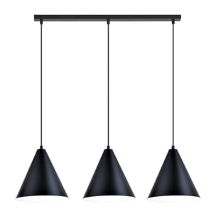 Lampada a sospensione REBEL in acciaio nero e bianco