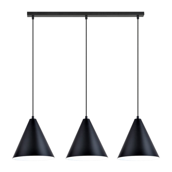 Lampada a sospensione REBEL in acciaio nero e bianco