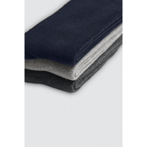 Confezione da 3 calzini termici alti con polsini anti-pressione in colori neutri