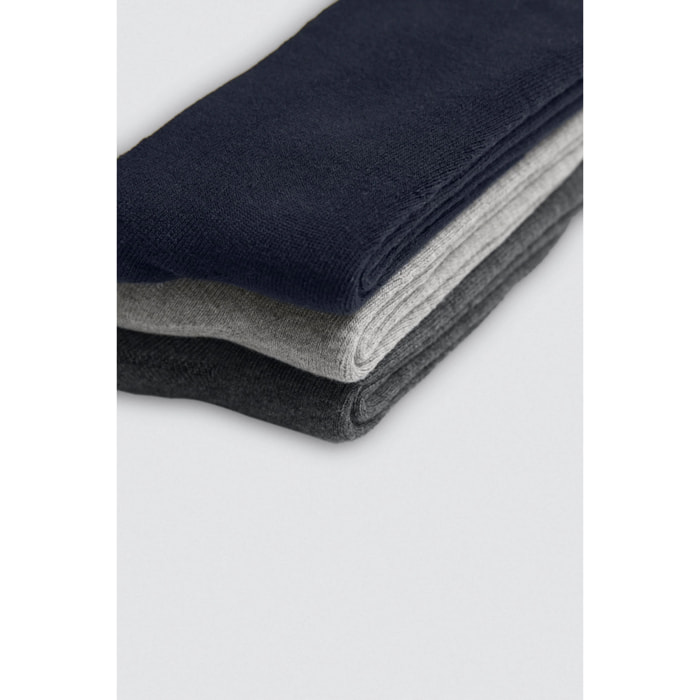 Confezione da 3 calzini termici alti con polsini anti-pressione in colori neutri