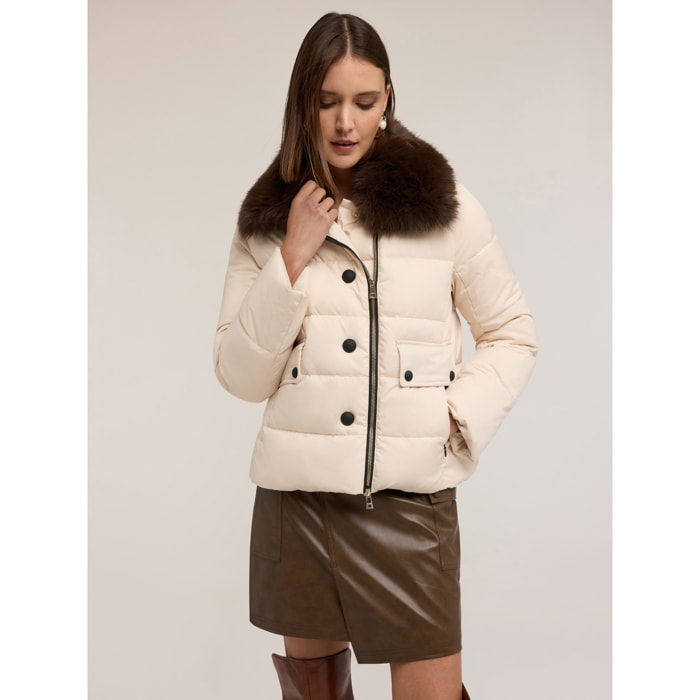 Motivi - Plumífero pesado corto con cuello alto - Blanco