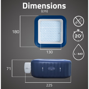 Bestway Spa gonflable carré Lay-Z-Spa Hawaii AirJet 4-6 personnes