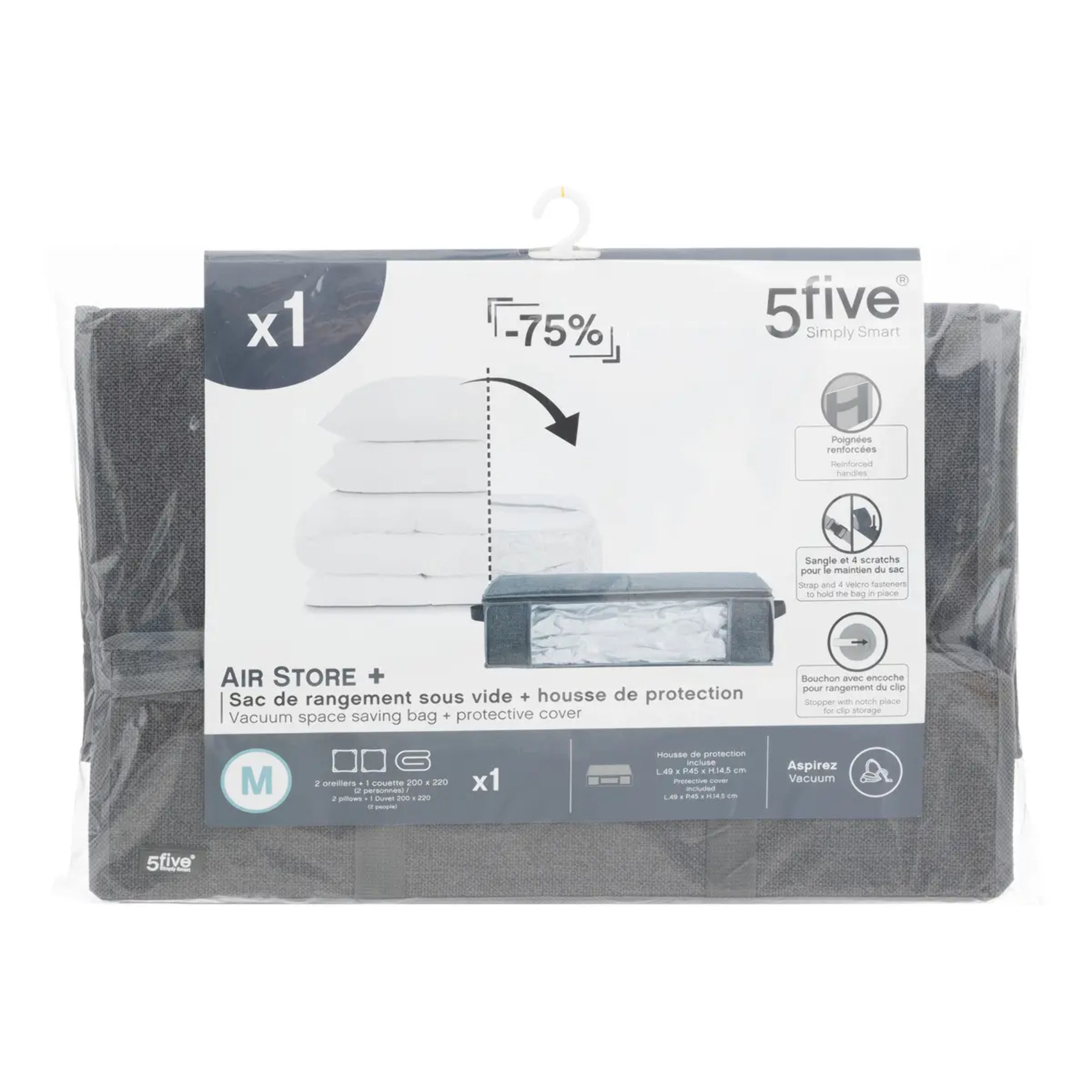 Housse rangement sous vide 60x45x15cm "Air-Store"