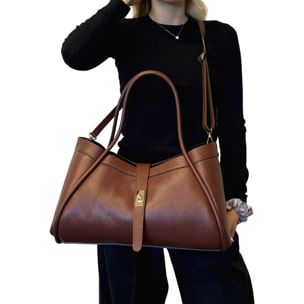Borsa a Mano Elegante da Donna in Pelle Martellata