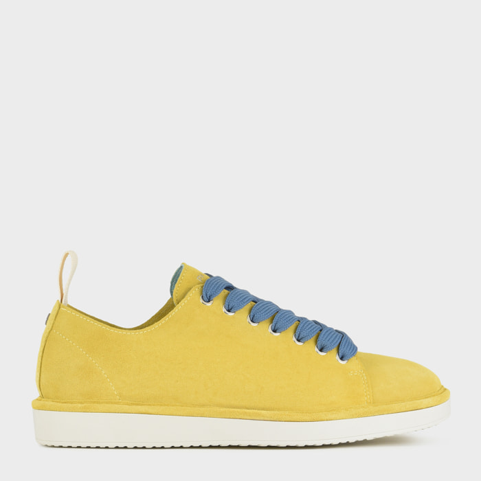 SCARPA ALLACCIATA P01 UOMO IN SUEDE GIALLO-BLU DENIM