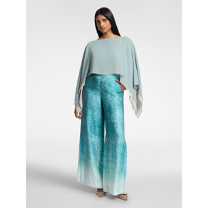 Elena Mirò - Mantella doppia in georgette - Azzurro