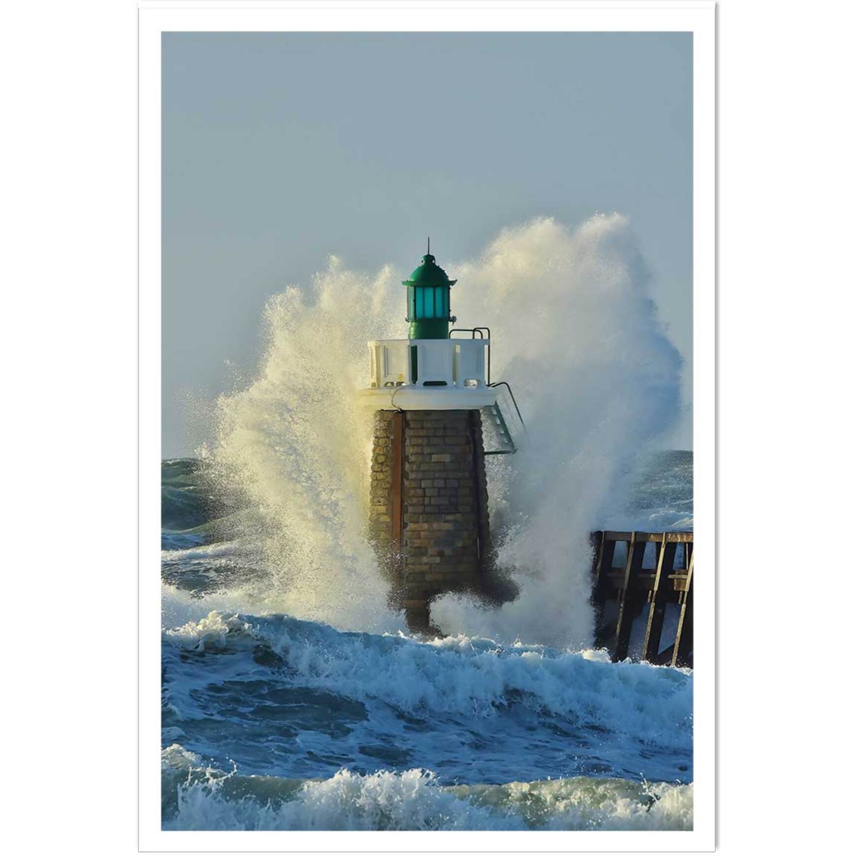 Affiche photo tempête sur le phare Affiche seule