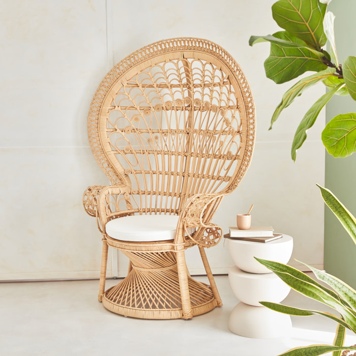 Fauteuil vintage rotin MAHE