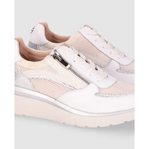 Deportivos de Piel - Blanco - Tacón: 5 cm