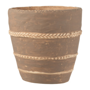J-Line cache-pot Tresse - ciment - marron - extra large - Ø 23.5 cm
