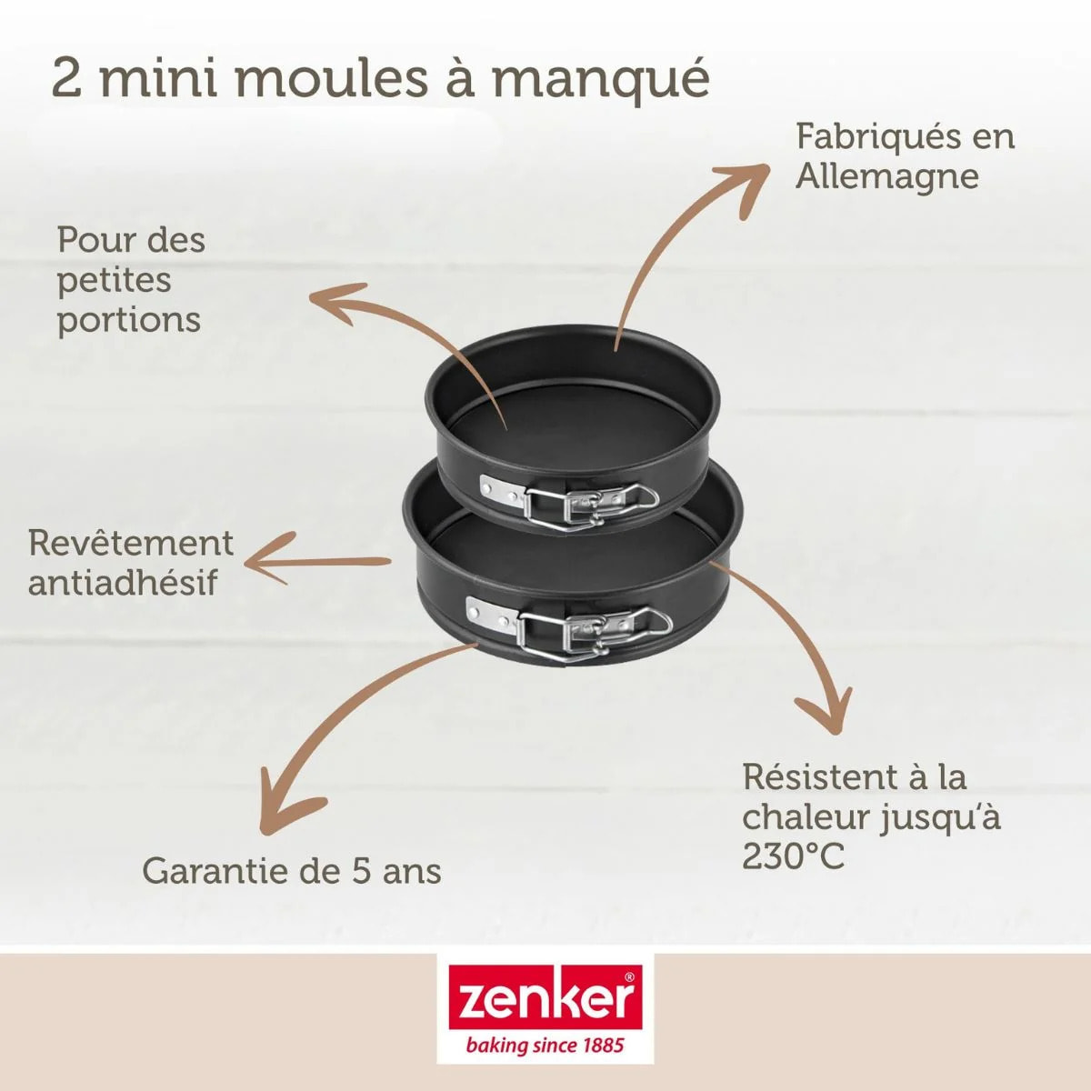 Lot de 2 mini moules à manqué à charnière Zenker Special Mini
