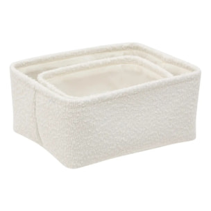 Lot de 2 paniers bouclette rectangulaires
