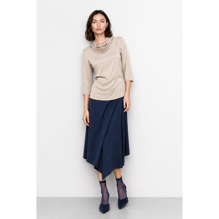 Kocca - Blusa in viscosa con scollo ad anello e maniche a 3/4 Donna