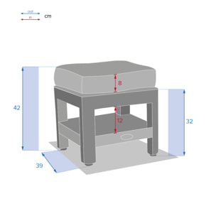 Pouf de jardin carré Polynésia Naturae