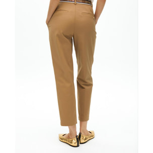 Pantaloni chino con elastico logato e strass