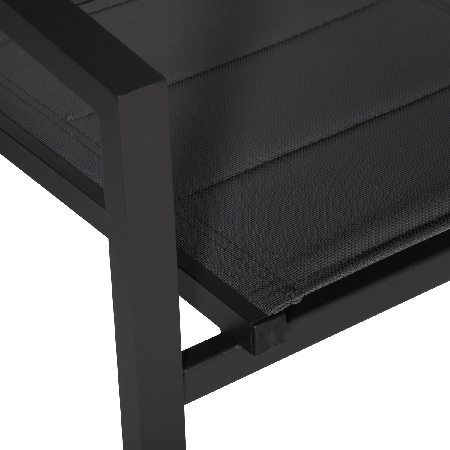 Lot de 4 chaises rembourrées en aluminium anthracite - textilène gris