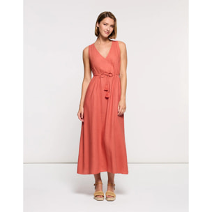 Vestido Midi Rojo Teja - Marilis