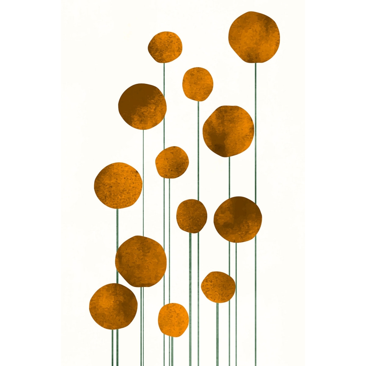 Tableau fleurs d'eau dorées Toile imprimée