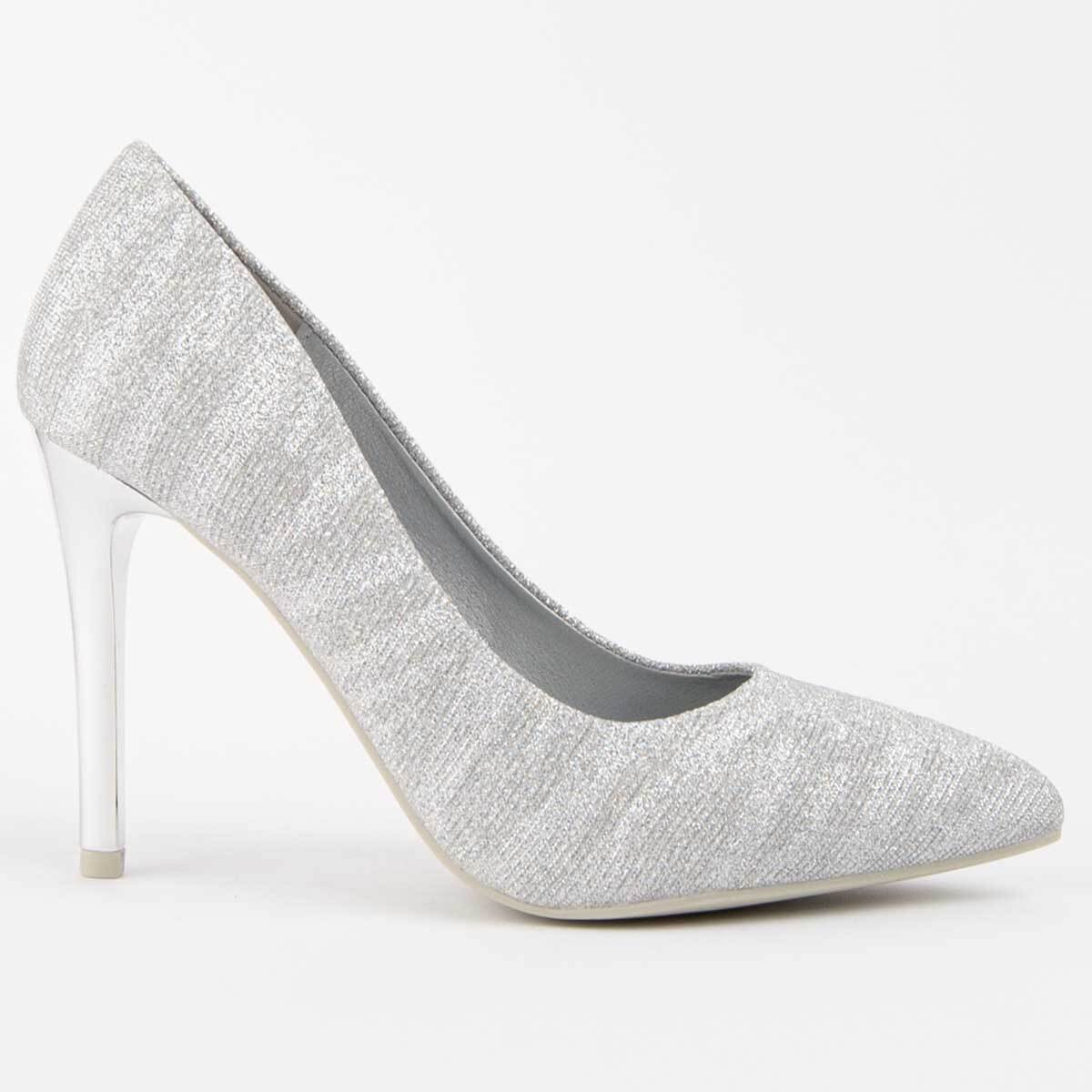 Zapato De Tacón - Plateado - Altura: 10 Cm