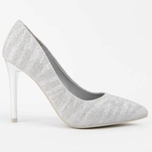 Zapato De Tacón - Plateado - Altura: 10 Cm
