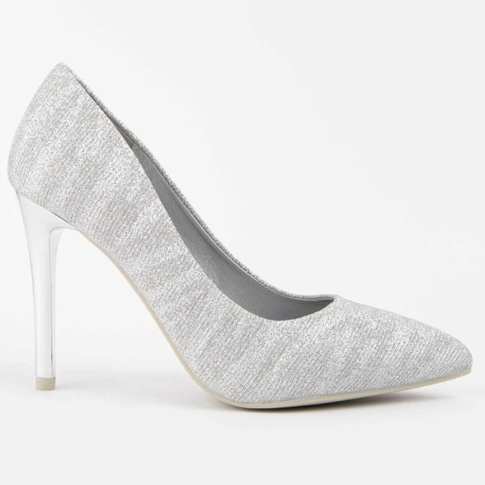 Zapato De Tacón - Plateado - Altura: 10 Cm