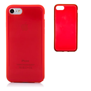 DAM CUSTODIA IN TPU TRASPARENTE CON COLORE IP7 / IPHONE 8 713 Cm. colore rosso