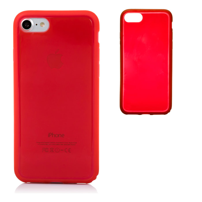 DAM CUSTODIA IN TPU TRASPARENTE CON COLORE IP7 / IPHONE 8 713 Cm. colore rosso