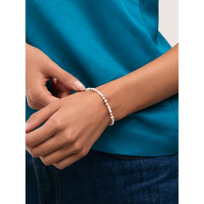 Pulsera Clara Acero Baño Oro