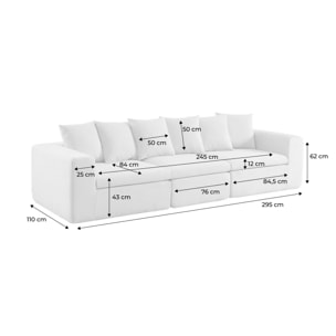 Canapé compressé modulable tissu chenille 4 places MOVI