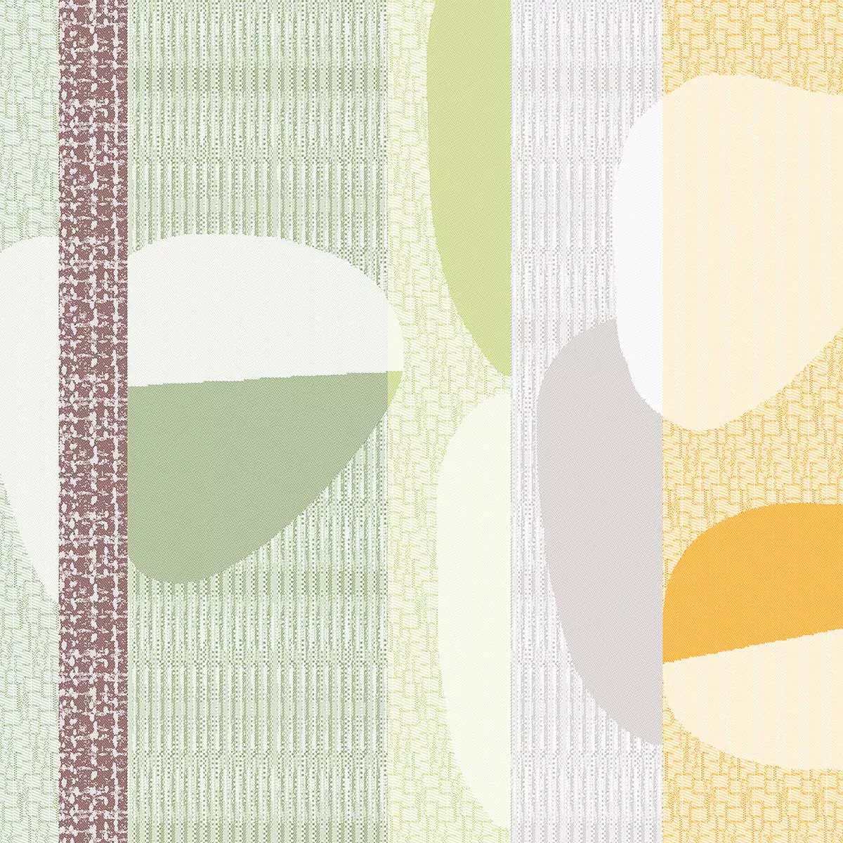 Serviette pur coton 205 g/m² motif jacquard vert orange Mille galets terre cuite