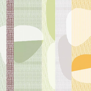 Serviette pur coton 205 g/m² motif jacquard vert orange Mille galets terre cuite