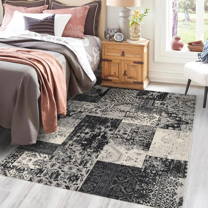 Tapis salon et chambre tissé motif géométrique NADA