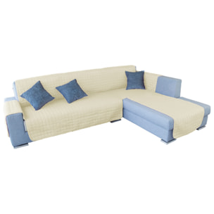 Funda de sofá chaise-longue 4 Plazas ELEGANT REVERSIBLE- ADAPTABLE A AMBOS LADOS Crudo