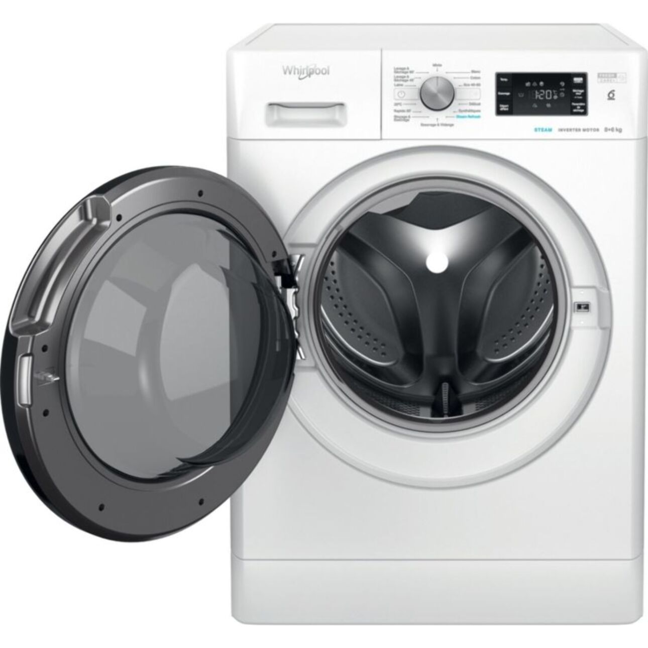 Lave linge séchant hublot WHIRLPOOL FFWDB864489BVFR - 8/6 kg - 1400 tr/min - Classe C - Moteur induction