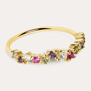 Anillo Estellar Colors Plata Baño Oro