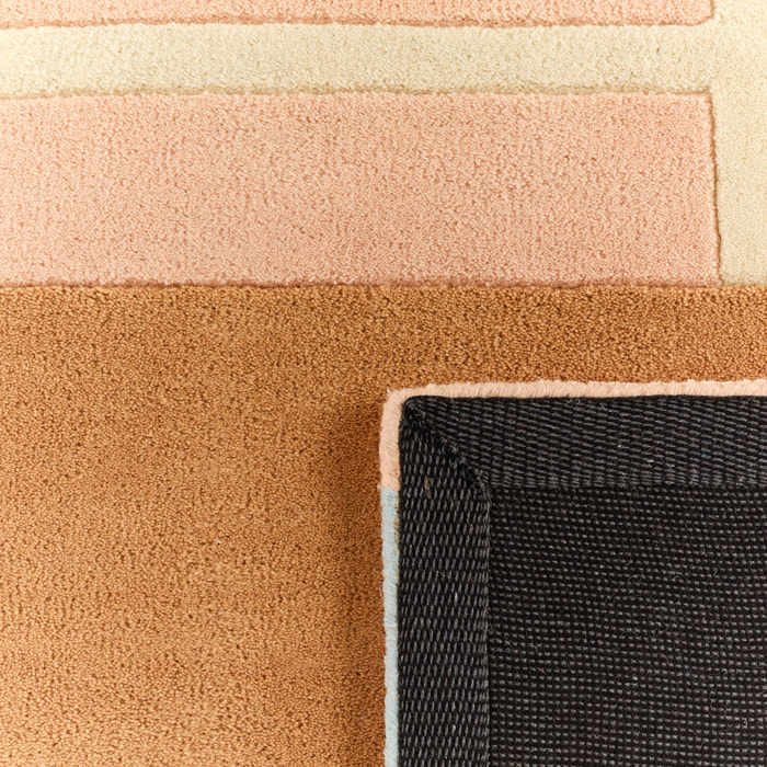 PANTONE - Tapis en laine fait main RAYON TENDRE à motif géométrique