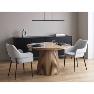 Lot de 2 chaises de salle à manger avec accoudoirs "Jade" - Gris clair